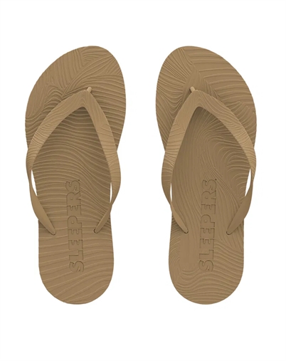 Slim Wide Strap Flip Flops - Sand - Sleepers 
